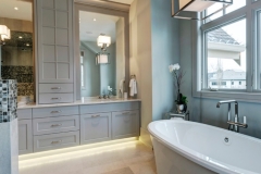 Underlit Cabinet and lighting inset in mirror